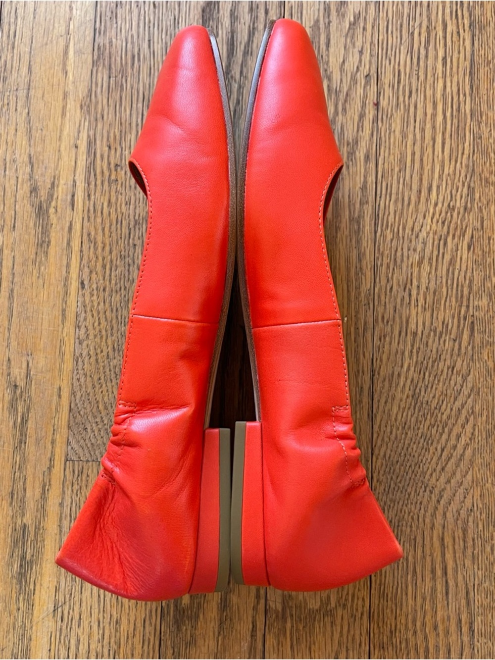 Eileen Fisher Selle Nappa Leather Ballet Flat Red Poppy Size 11 - Picture 6 of 7